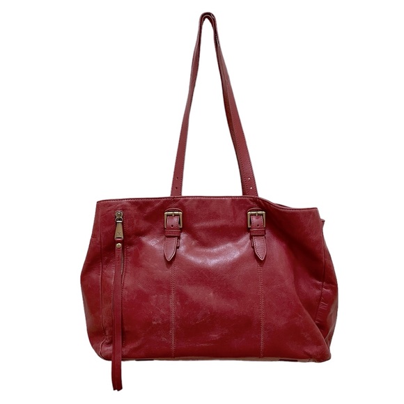 HOBO Womens Cabot Cardinal Red Leather Tote Bag - Picture 1 of 16